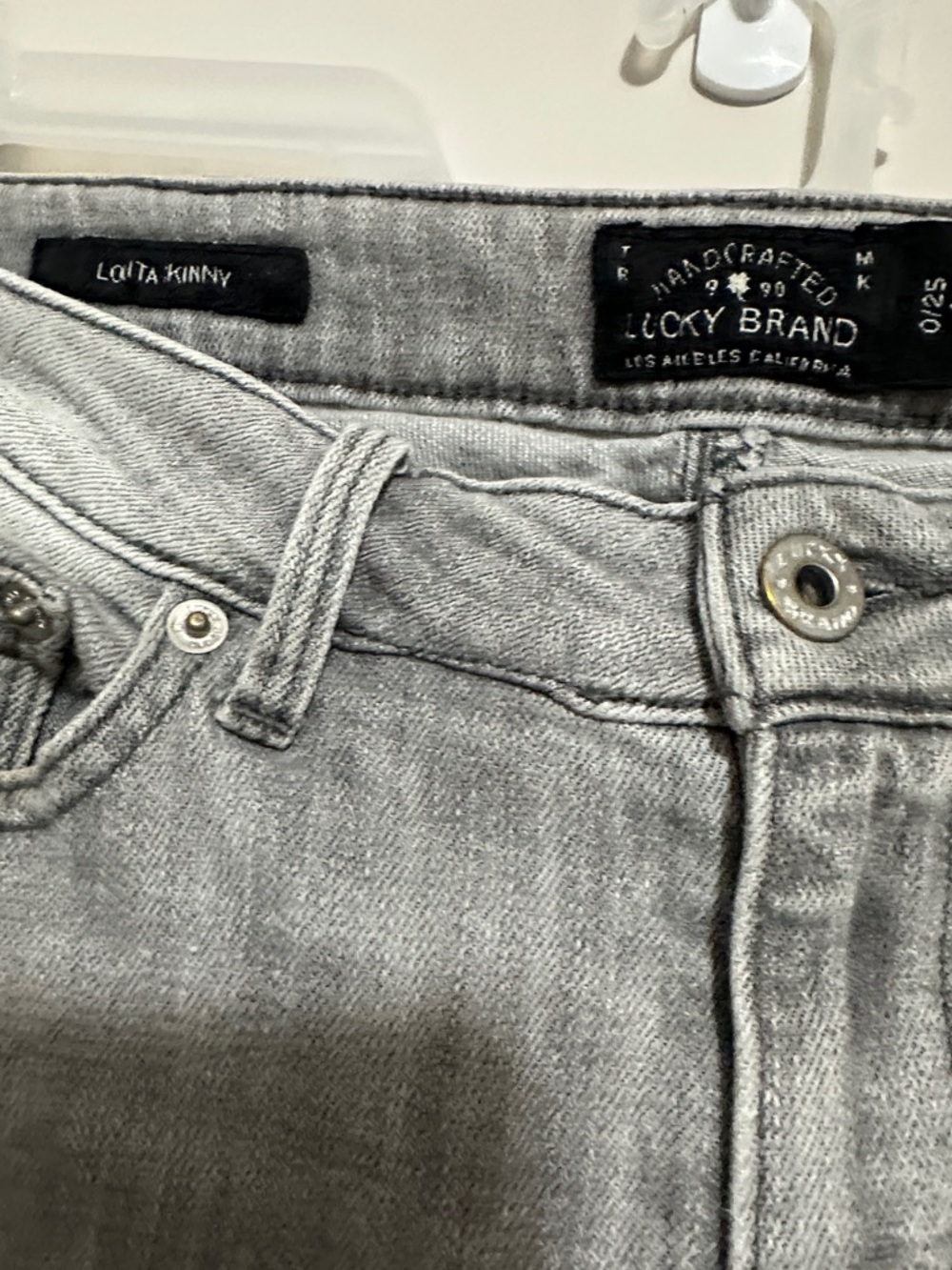 Vintage Lucky Lolita Skinny Jeans Gray EUC w/the original stitching on the Butt!